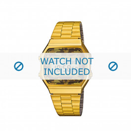Casio watch strap A168WEGC-5EF / A168WEGC-5 Steel Gold (Doublé) 18mm 