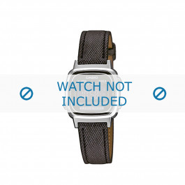 Watch strap Casio LA670WEL-1BEF / LA670WEL-1B / 10487163 Leather Anthracite grey 13mm