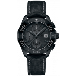 Watch strap Tag Heuer CAY218B / FC6370 Leather/Textiles Black 21.5mm