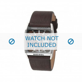 Watch strap Diesel DZ1293 Leather Dark brown 28mm