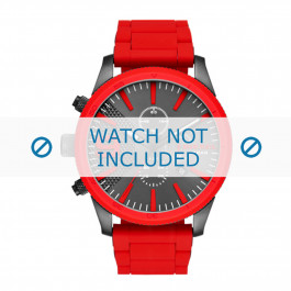 Watch strap Diesel DZ4448 Steel Silicone Red 26mm
