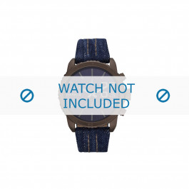Diesel watch strap DZ5354 Leather Blue 22mm + brown stitching