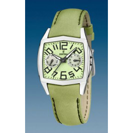 Festina watch strap F16263-5 Leather Green + green stitching