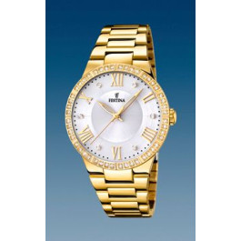 Watch strap Festina F16720 Steel Gold toned