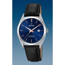 Watch strap Festina F20446 Leather Black