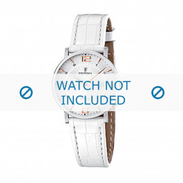 Watch strap Festina F16477-4 Croco leather White 16mm