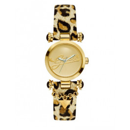 Watch strap Guess W10619L1 Leather Brown