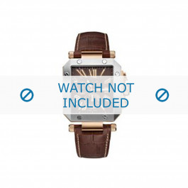 Guess watch strap A50005G1 Leather Brown 21mm + white stitching