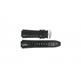 Watch strap Jacques Lemans 1-1227A Leather Black