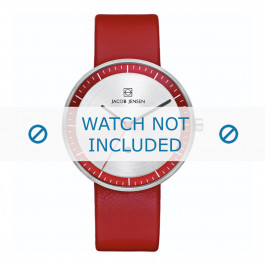 Watch strap Jacob Jensen Strata 283 Leather Red 21mm