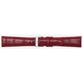 Watch strap Poletto 454.06.20 Leather Bordeaux 20mm