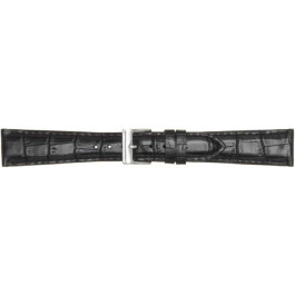 Watch strap Poletto 454.00.14 Leather Black 14mm