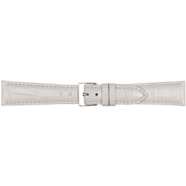 Watch strap Poletto 454.20.22 Leather White 22mm