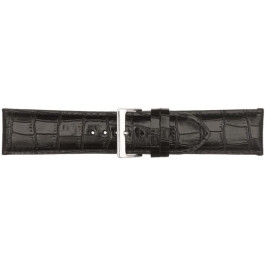 Watch strap Poletto 454S.00.24 Leather Black 24mm