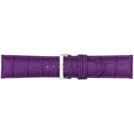 Watch strap Poletto 454S.11.24 Leather Violet 24mm