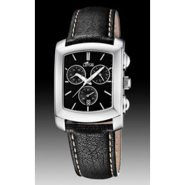 Watch strap Lotus 15276.5 Leather Black