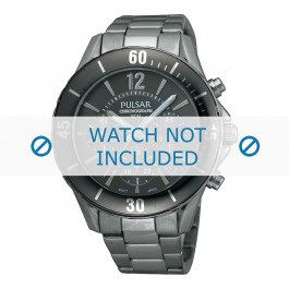 Pulsar watch strap PT3179X1 / VD53 X057 Metal Anthracite grey 22mm