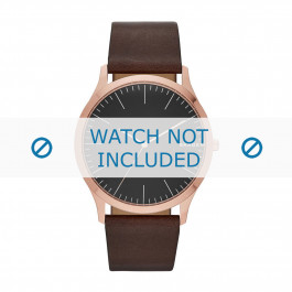 Watch strap Skagen SKW6330 Leather Brown 22mm