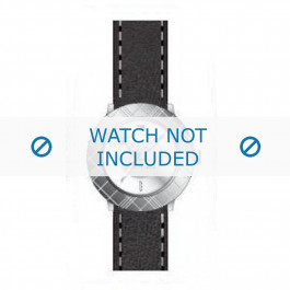 Tommy Hilfiger watch strap TH-10-3-14-0615 / TH679300821 Leather Black 15mm + white stitching