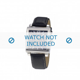 Tommy Hilfiger watch strap TH-06-1-14-0604 / TH679300813 / TH1710112 Leather Black + white stitching