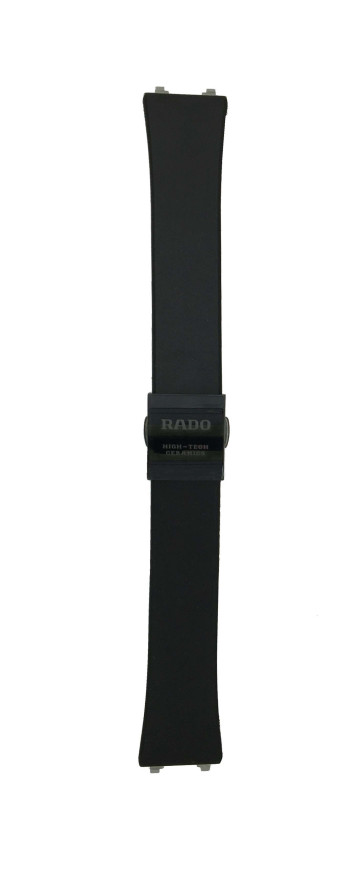 Watch strap Rado 07.33994.10 / R073399410 Rubber Black 20mm