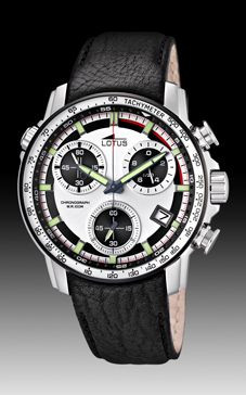 Watch strap Lotus 10112/1 Leather Black