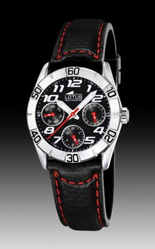 Watch strap Lotus 15651-9 Leather Black 18mm