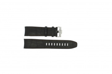 Watch strap Jacques Lemans 1-1690A Leather Black 24mm