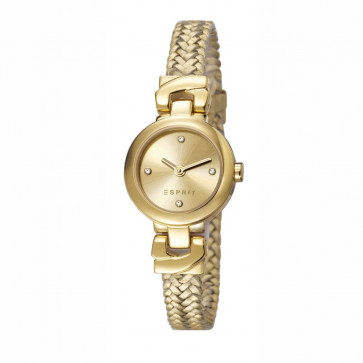 Watch strap Esprit ES107662003 Leather Gold Toned 9mm