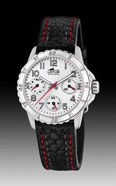 Watch strap Lotus 18583-1 / 18583-3 Leather Black 18mm