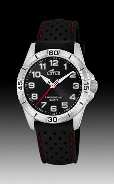 Watch strap Lotus 18663-3 Silicone Black 18mm