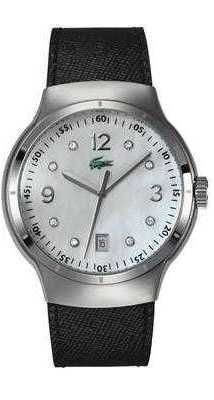 Lacoste watch strap 2000374 / LC-09-3-14-0060 Leather Black 21mm + black stitching