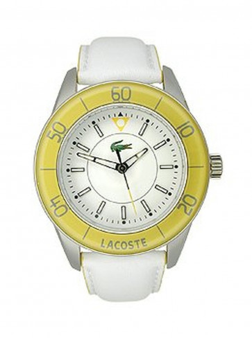 Lacoste watch strap 2000563 / LC-42-3-29-2206 Leather White 20mm + white stitching
