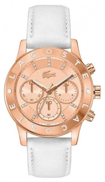 Lacoste watch strap 2000831 / LC-73-3-34-2491 Leather White 20mm + white stitching