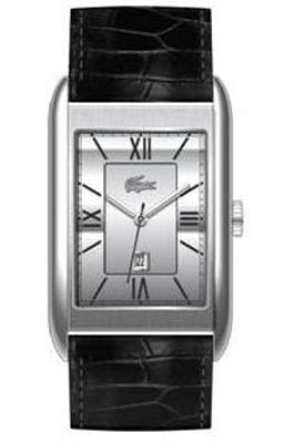 Lacoste watch strap 2010356 / LC-13-1-14-0044 Leather Black 23mm + black stitching