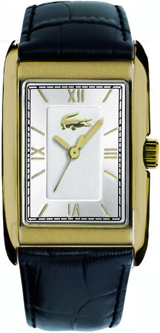 Lacoste watch strap 2010361 / LC-13-1-21-0046 Leather Black 23mm + black stitching