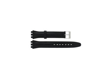 Watch strap Swatch 21414.10.17.C Leather Black 17mm
