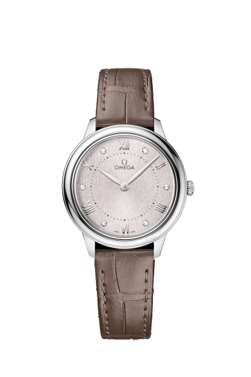 Watch strap Omega 032Z016927 / 43413306052001 / De Ville Crocodile skin Taupe 14mm