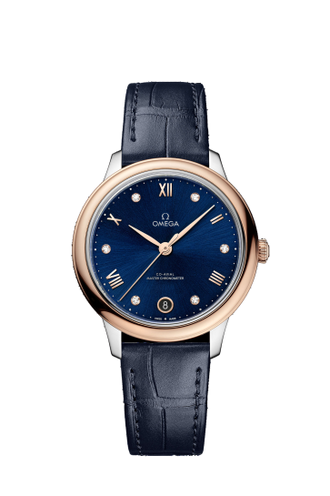 Watch strap Omega 032Z016899 / 43423342053001 / 43413342053001 / De Ville Crocodile skin Blue 16mm