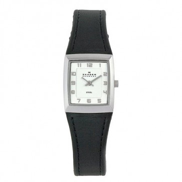 Watch strap Skagen 523XSSLBC Leather Black 20mm