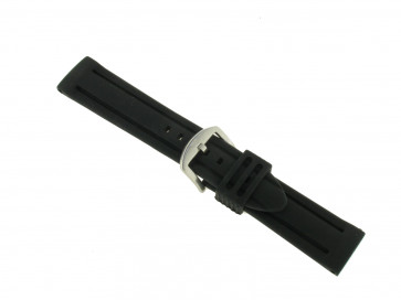 Watch strap Rubber 20mm Black  SL105