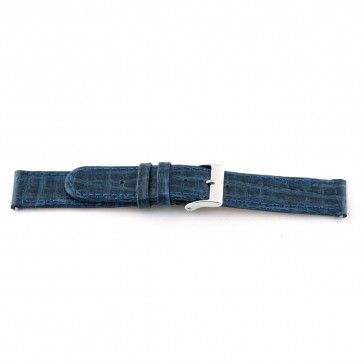 Watch strap Universal E600 Leather Blue 16mm
