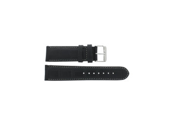 Genuine leather watch strap croco black WP-61324.22mm