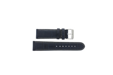 Genuine leather watch strap croco dark blue 20mm 61324