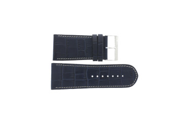 Genuine leather watch strap croco dark blue WP-61324.36mm