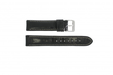 Genuine leather watch strap croco black WP-61324.18mm