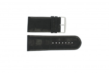 Genuine leather watch strap croco black WP-61324.32mm