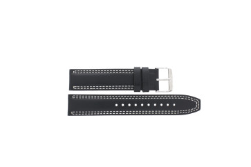 Seiko watch strap SSB033P1 / 6T63 00D0 Leather Black 20mm + white stitching