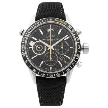 Watch strap Raymond Weil 7740-SC3-65521 Leather Black 22mm