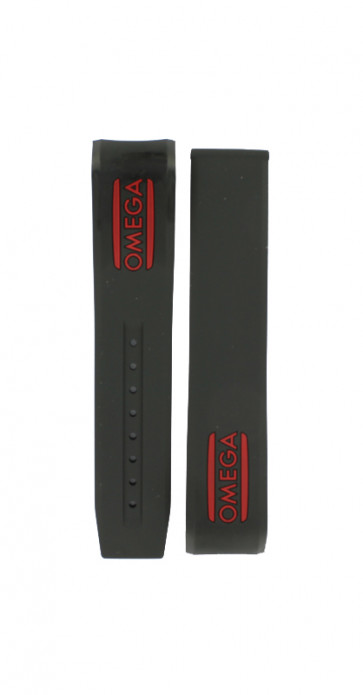 Watch strap Omega 21232445001001 Rubber Black 21mm